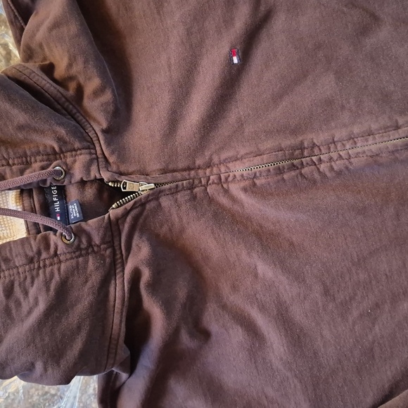 Tommy Hillfiger Mens Brown Zip-Up Hoodie - Picture 2 of 5